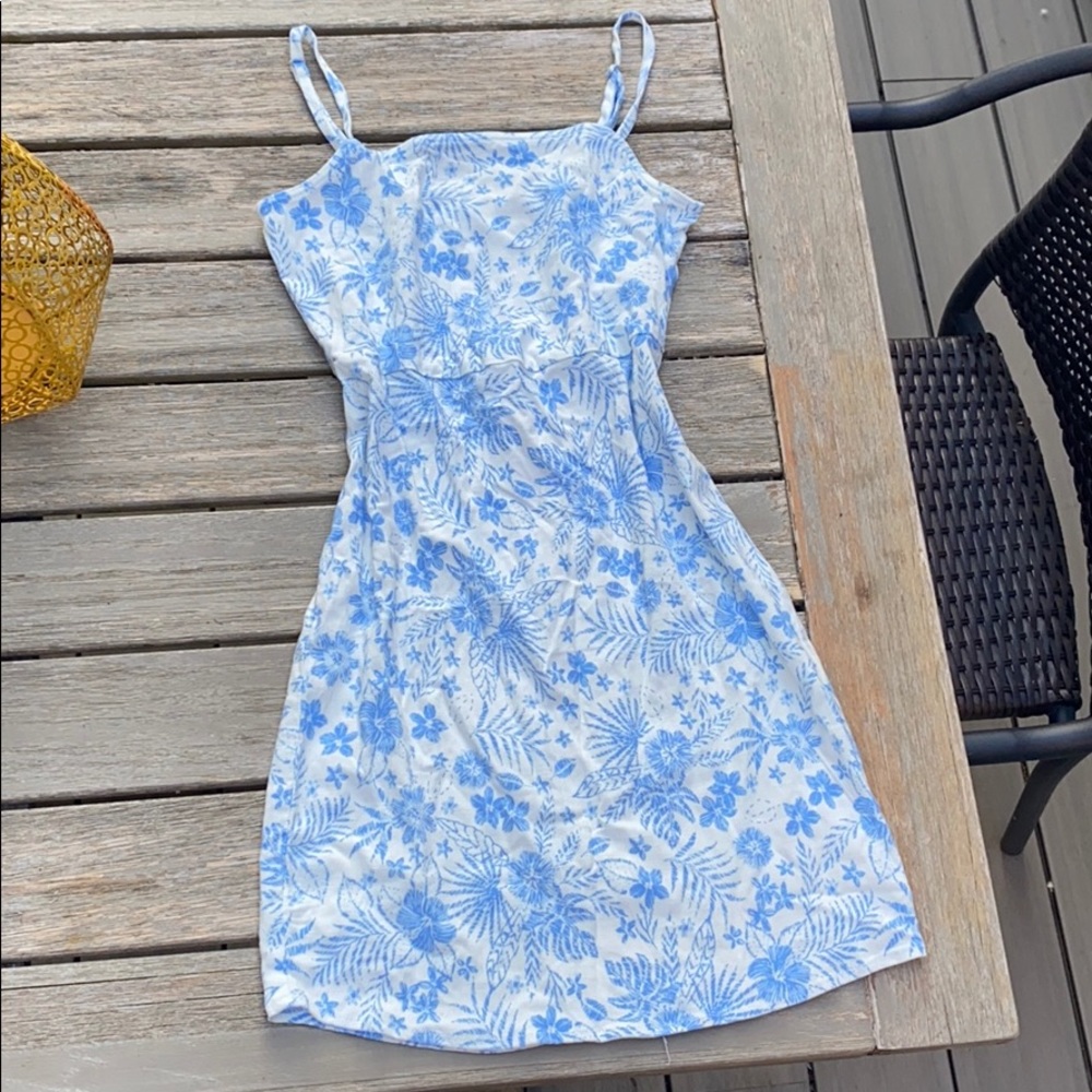 Blue & white floral dress